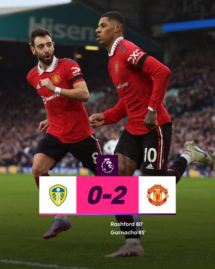 Leeds United Manchester Premier League 2022–23: Red Devils Score Two Late Goals To Ensure Victory (Watch Goal Video Highlights) | LatestLY