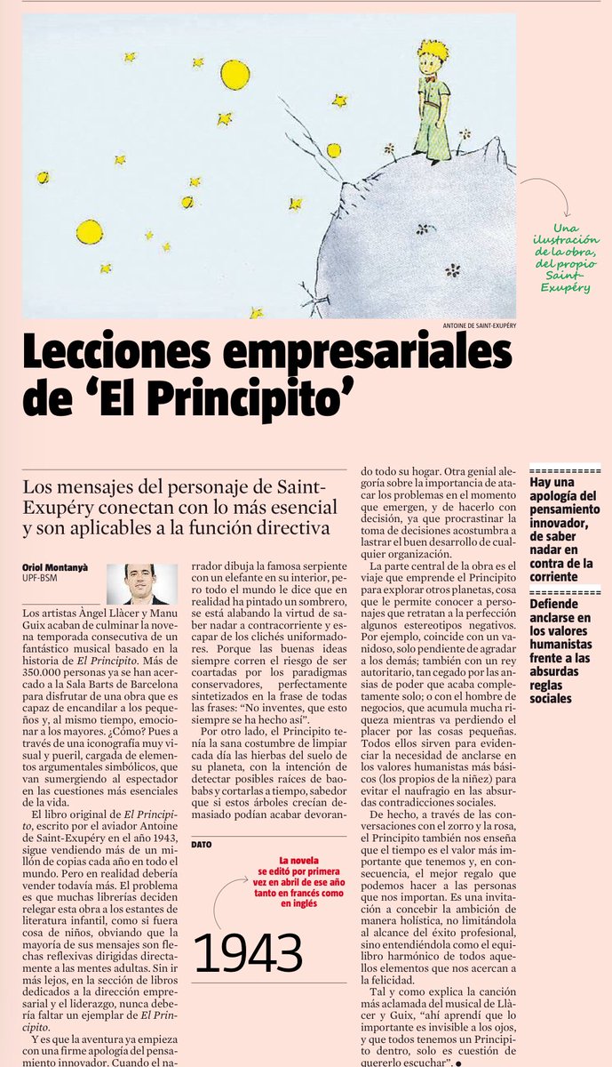 lauralopezpuig's tweet photo. ✨Lo importante es invisible a los ojos✨
Lecciones de El Principito para #liderazgodelbueno
Gracias @oriolmv! https://t.co/yNZdAfL6zu