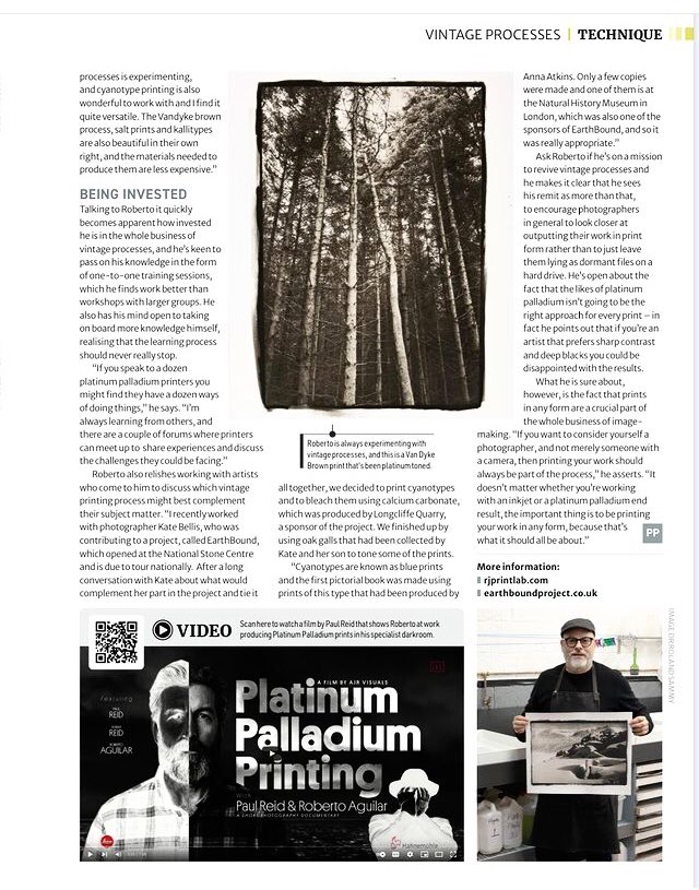 KateBellis7's tweet photo. Great article in @prophotomag featuring the #EarthBound #Cyanotypes and Roberto from RJ Print labs, A dedicated genius alchemist and my guide and mentor in #historicalphotography techniques, creating the #cyanotypes and toning them with elements from the landscape. #photography https://t.co/B8O5ioN82u