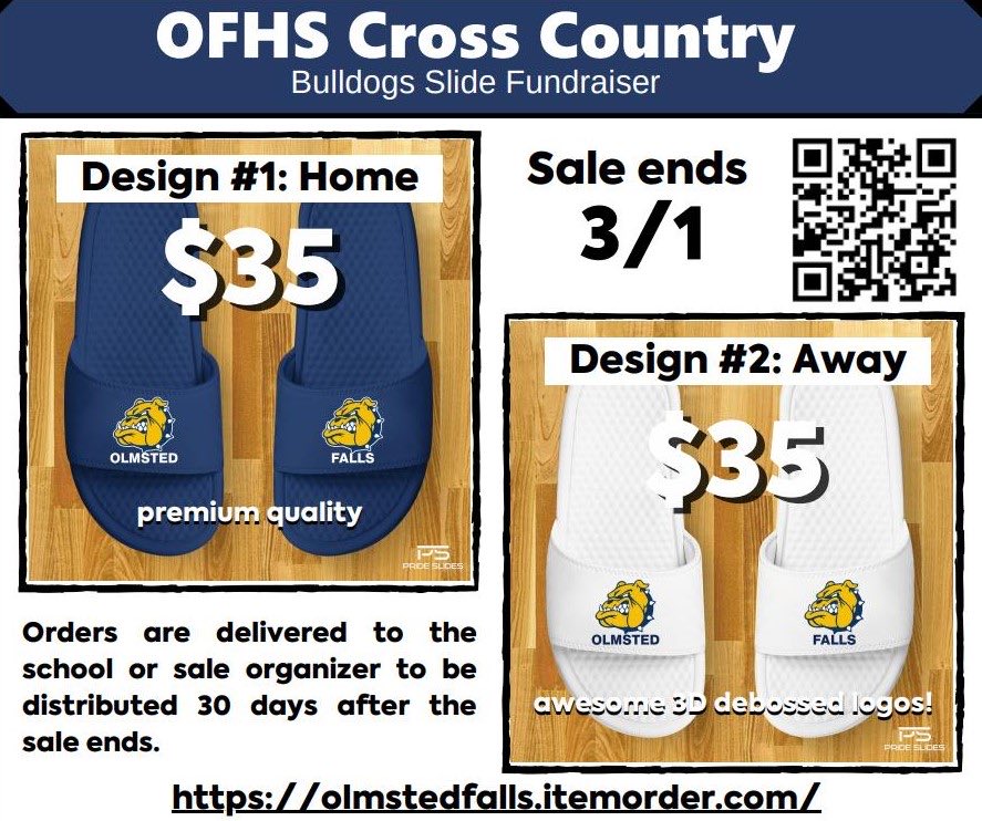 Don’t forget to order your Pride Slides!  Support our Cross Country teams’ trip to Camp of Champs!