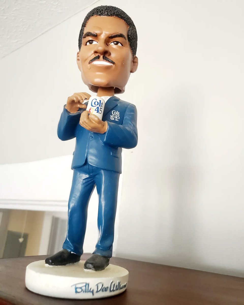 Of all my bobbleheads, my favorite will always be Billy Dee Williams drinking a Colt 45.