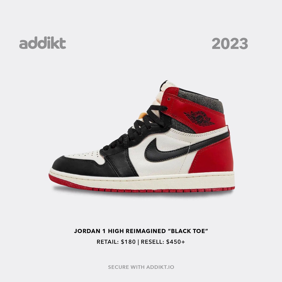 Jordan 1 High Reimagined “Black Toe” dropping this year!
-
Sign up for Addikt restocks at addikt.io or click the link in our bio.