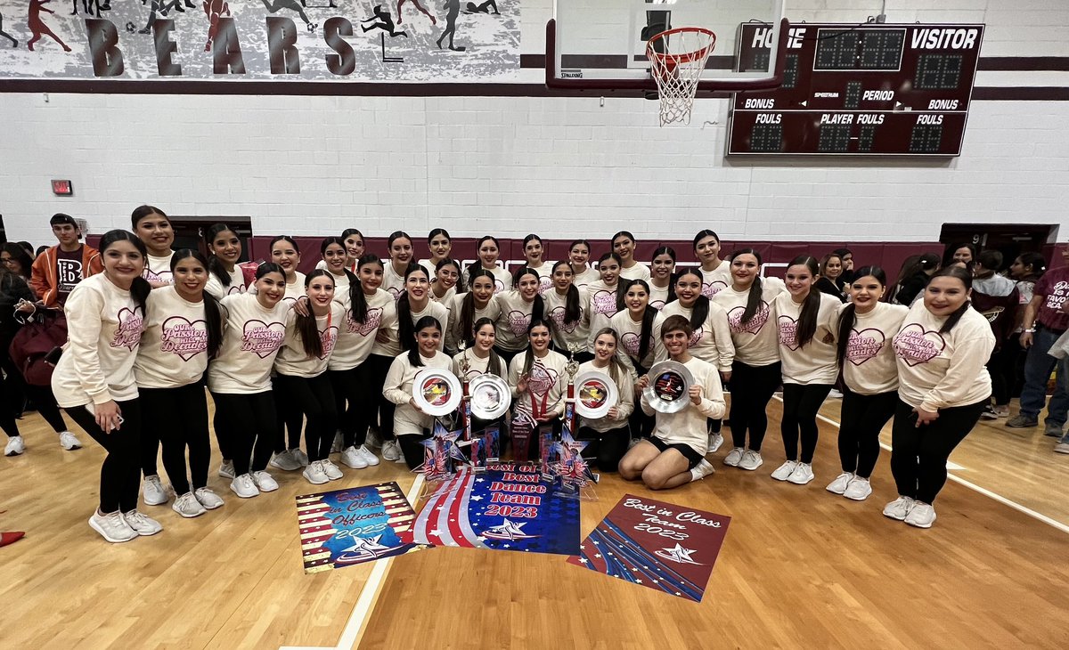 PSJAECHS's tweet photo. Congratulations to our Bearettes for bringing home the BEST of the BEST first place team award at the Rio Grande Valley Dance Spectacular. Throughout the entire competition, the Bearettes won first place in all team events, as well as in the Medium Officer and Team categories. https://t.co/V7Yul01bm3