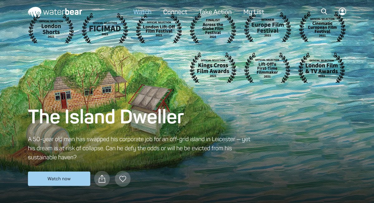 Check out my documentary The Island Dweller, now with over 1,000,000 views online. Was so great bringing this story to screen and get my first taste of filmmaking. waterbear.com/sign-in