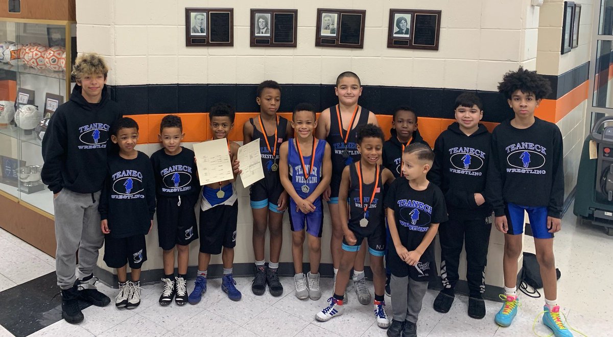 TeaneckWrestle's tweet photo. The Teaneck Jr Wrestling journey to greatness continues … today’s total medal count: 5 Gold, 5 Silver, 3 Bronze. Congratulations to all our wrestlers and their coaches. https://t.co/YNXzSV5gvQ