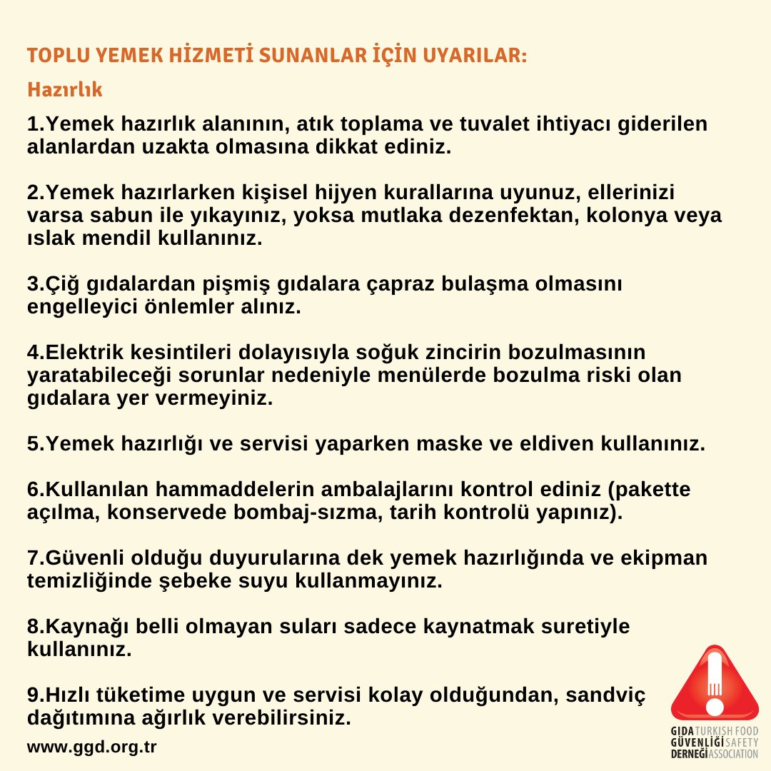 gidaguvenligiTR's tweet photo. Büyük bir afet ile karşı karşıyayız, acımız çok büyük. Diğer taraftan önümüzdeki günlerde olası başka önemli bir sorun salgınla da baş etmemiz gerekebilir. https://t.co/rULAYZsZwe