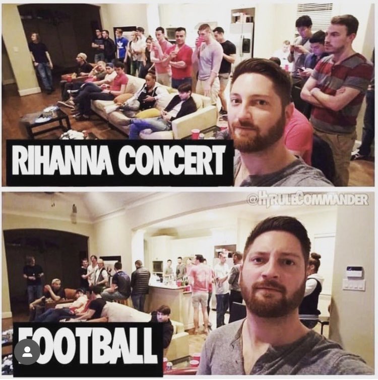 All gay boys tonight 💁🏻‍♂️😂

In all seriousness, I’m excited to watch the game. But definitely more excited for Rihanna