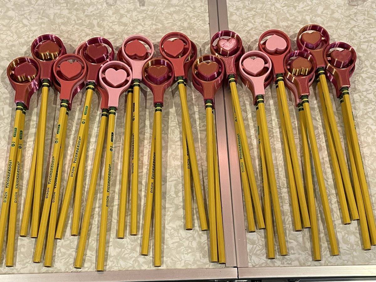 BrentTechLLC's tweet photo. @abbymath @Cults3D The pencil toppers are so cool. Thank you! My kids will be giving these out. https://t.co/GPmkb7hk8T