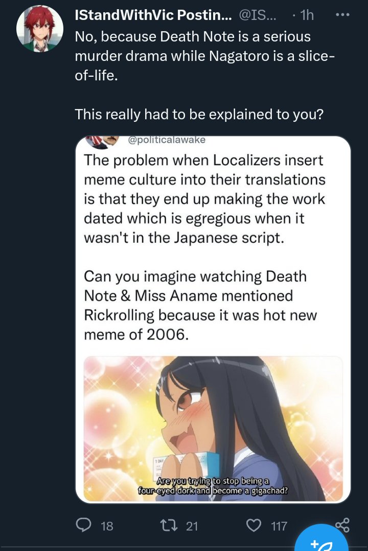 politicalawake's tweet image. People like ISWV Fails really do treat Localisation like a dogmatic religion that can never be criticised & will even go as far as to deliberately miss the point just so they don't have to acknowledge flaws of their religion.