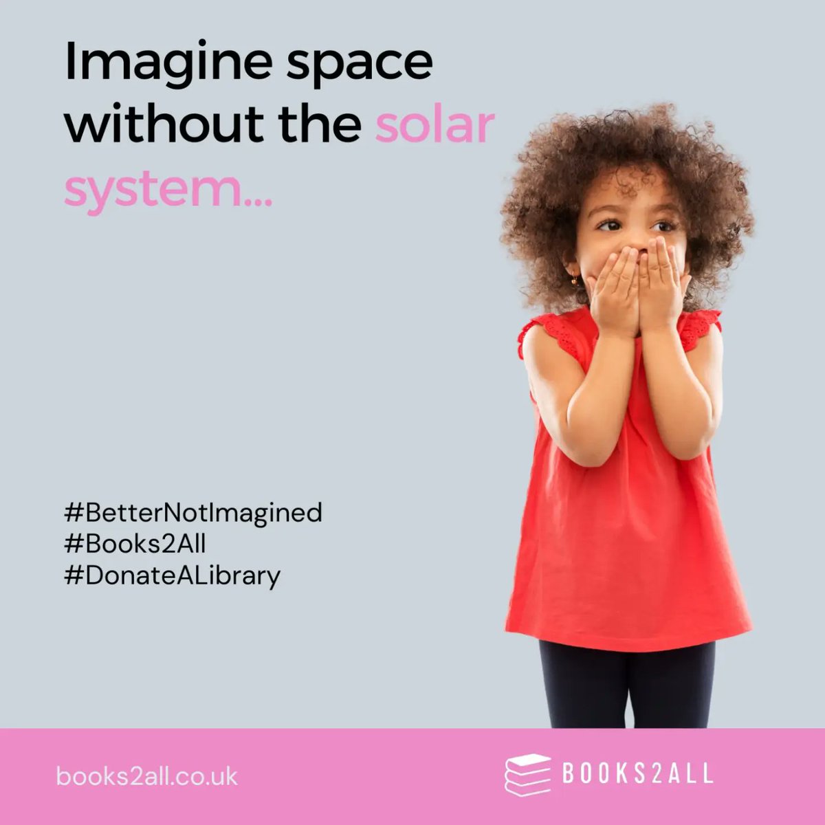 Books2All's tweet image. About 1-in-8 schools do not have a library, with poorer children less likely to have access to one.

#BetterNotImagined #DonateABook #Books2All #SpaceWithoutSolarsystem
#SchoolsWithoutBooks