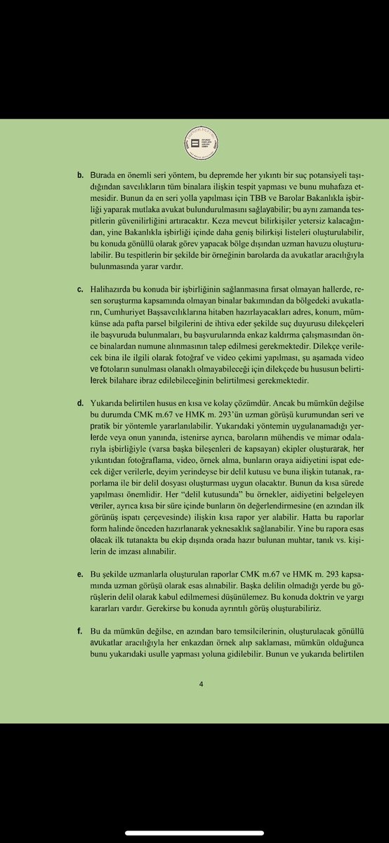 DEPREM BÖLGESİNDEKİ SORUŞTURMA BİRİMLERİ VE
AVUKATLARCA DİKKAT EDİLMESİ GEREKEN ÖN
SORUNLAR :⬇️
(Özel Olarak Delil Tespiti)