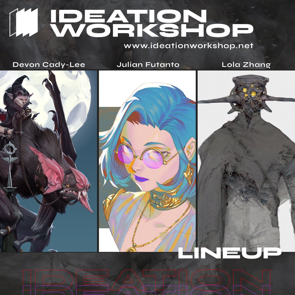 Josh Kao (@joshkaoart) on Twitter photo We are having an in-person concept art workshop in Seattle! June 24-25!! <a href="/joofoot/">joofoot</a> <a href="/Lolasketchmoore/">Lola Yiting Zhang</a> <a href="/Gorremhome/">Devon Cady-Lee</a> will be some of the artists giving talks and demos!
ideationworkshop.net We are having an in-person concept art workshop in Seattle! June 24-25!! <a href="/joofoot/">joofoot</a> <a href="/Lolasketchmoore/">Lola Yiting Zhang</a> <a href="/Gorremhome/">Devon Cady-Lee</a> will be some of the artists giving talks and demos!
ideationworkshop.net