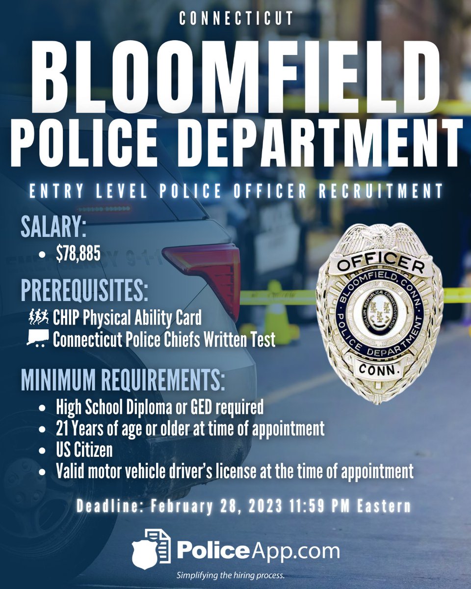 on Twitter "Bloomfield Police Department, CT Job Title
