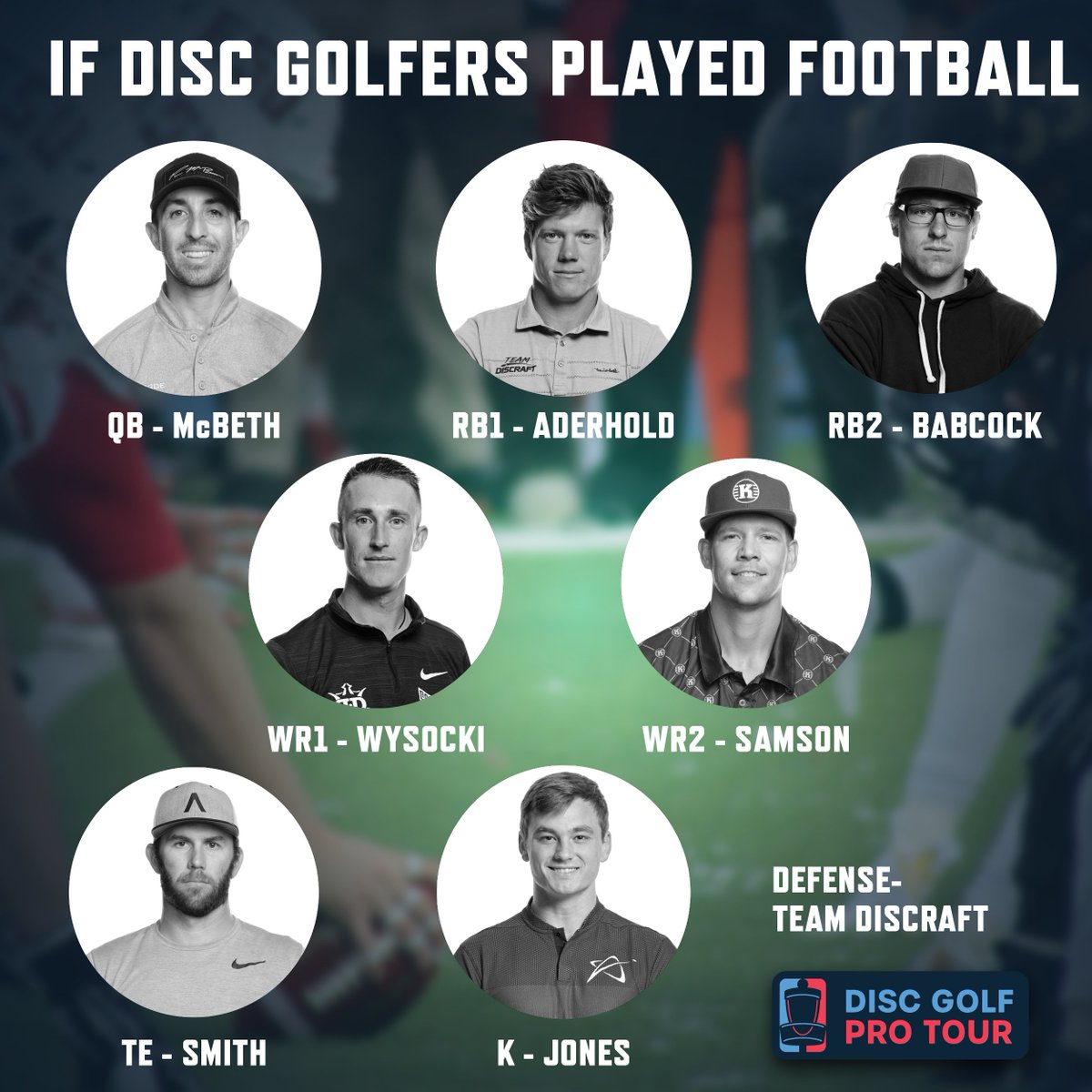 Drafting an NFL fantasy team with only MPO players...
How'd we do? 👀