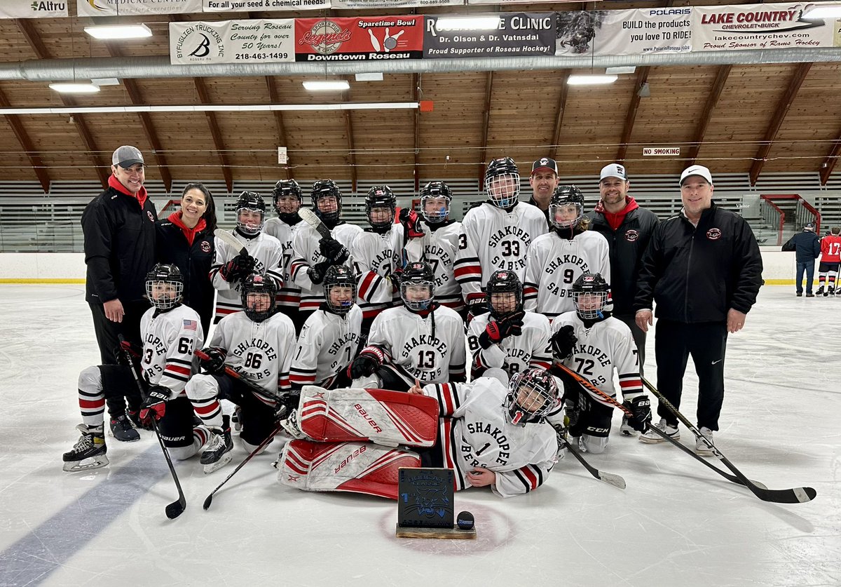 It’s a team BRICK win for the Champions of the Roseau Bobcat Classic🥇 🏆 <a href="/shakopeehockey/">Shakopee Youth Hockey</a>