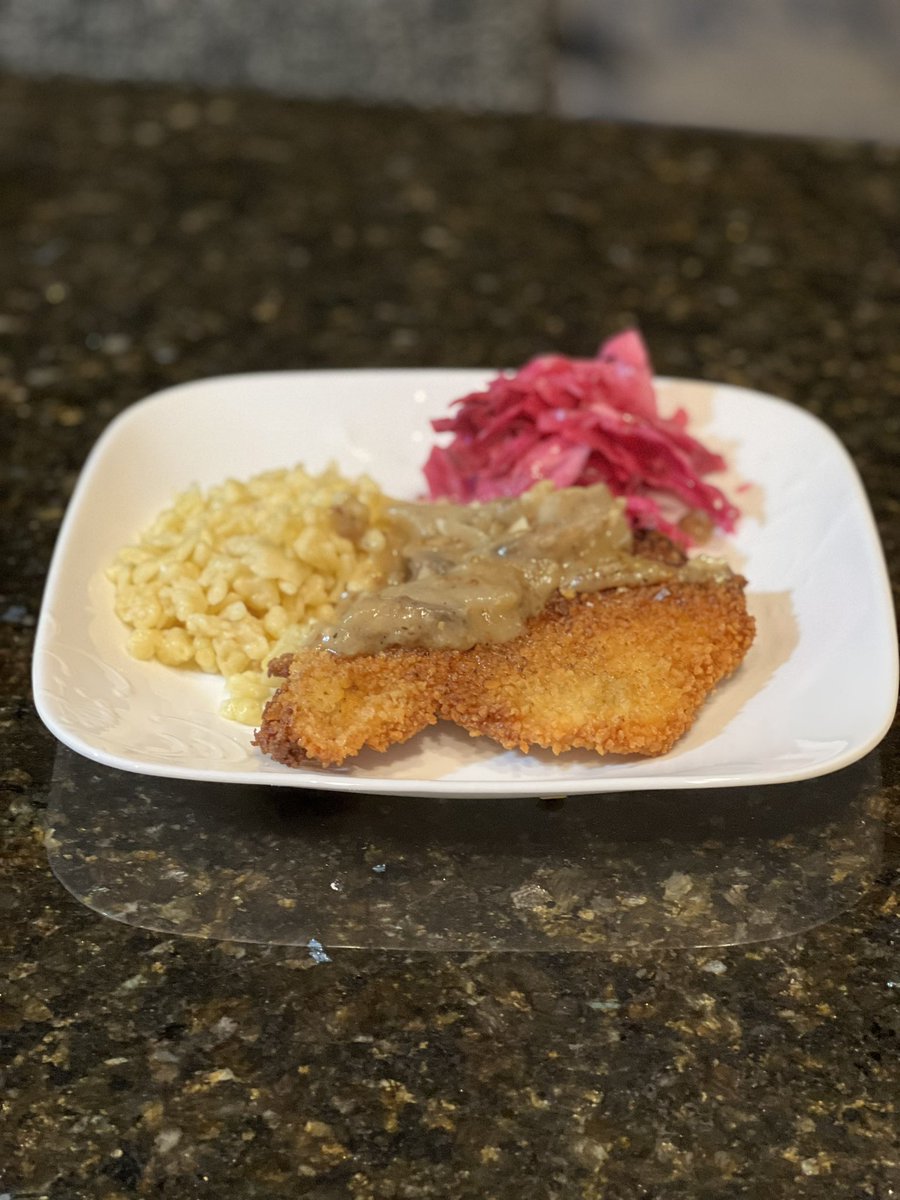 Twas stationed in Germany 20yrs ago. Loved the people/country/food/beer. Tried my hand at jager schnitzel, spaetzel, and pickled cabbage. Two words: Nailed It. #germanfood #germanbeer #Germany