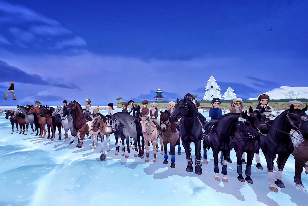 rosefastpaw's tweet photo. Spring Star ‘Snowy Trail ride’ 🥹❄️ hosted by the me and one other who make up the SS events team, look at all those ponies! It is so good to bring this server back to life <3 #starstable #starstableonline #sso #SSOWinter @StarStable https://t.co/p4ABQkvEY3