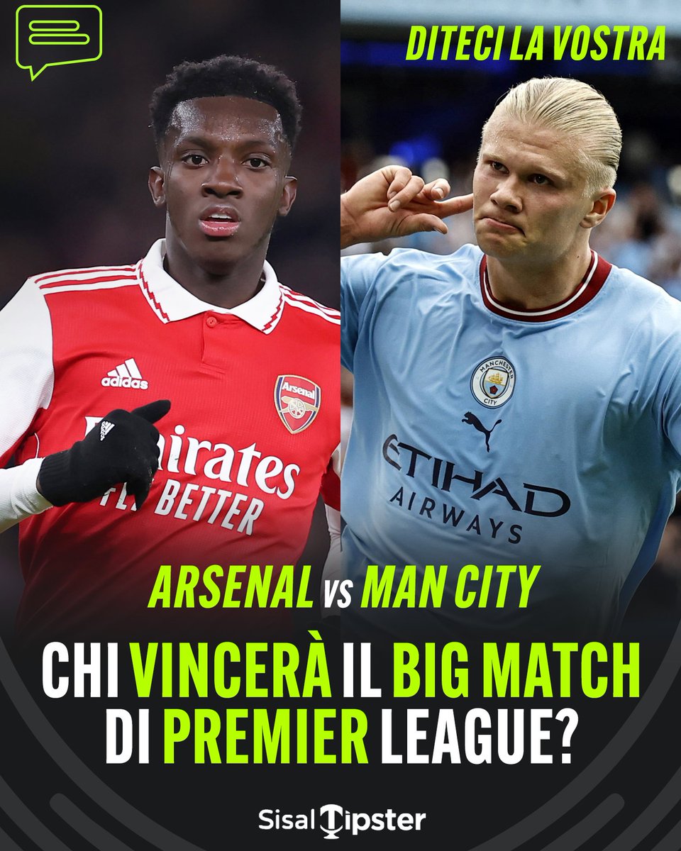 Scontro d'alta classifica in Premier: la prima contro la seconda della classe 💣

Sviluppa il tuo TQuality e di' la tua sulla sfida eletrizzante ⚡

🗓️ 15/02 ⏰ 20:30 

#sisaltipster #tquality #ditecilavostra #arsenal #mancity #gunners #citizens #arsenalmancity #premierleague