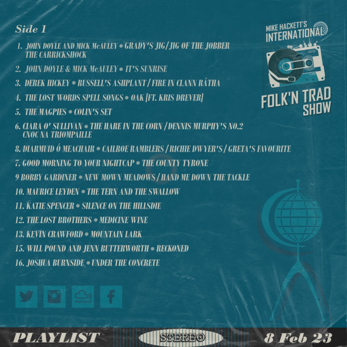 Mike_Hackett's tweet image. playlist 100! ft @lwspellsongs @KrisDrever @magpiesmusicuk @pucasator @KRSpencerMusic @thelostbrothers @willharmonica @jennbutterworth @JoshuaBurnside @ELangfordMusic @DAGADANA @sarahmcquaid @BroadsideHacks @StickInTheWheel @mcgoldrickflute @findlaynapier / Mixcloud link in bio👆