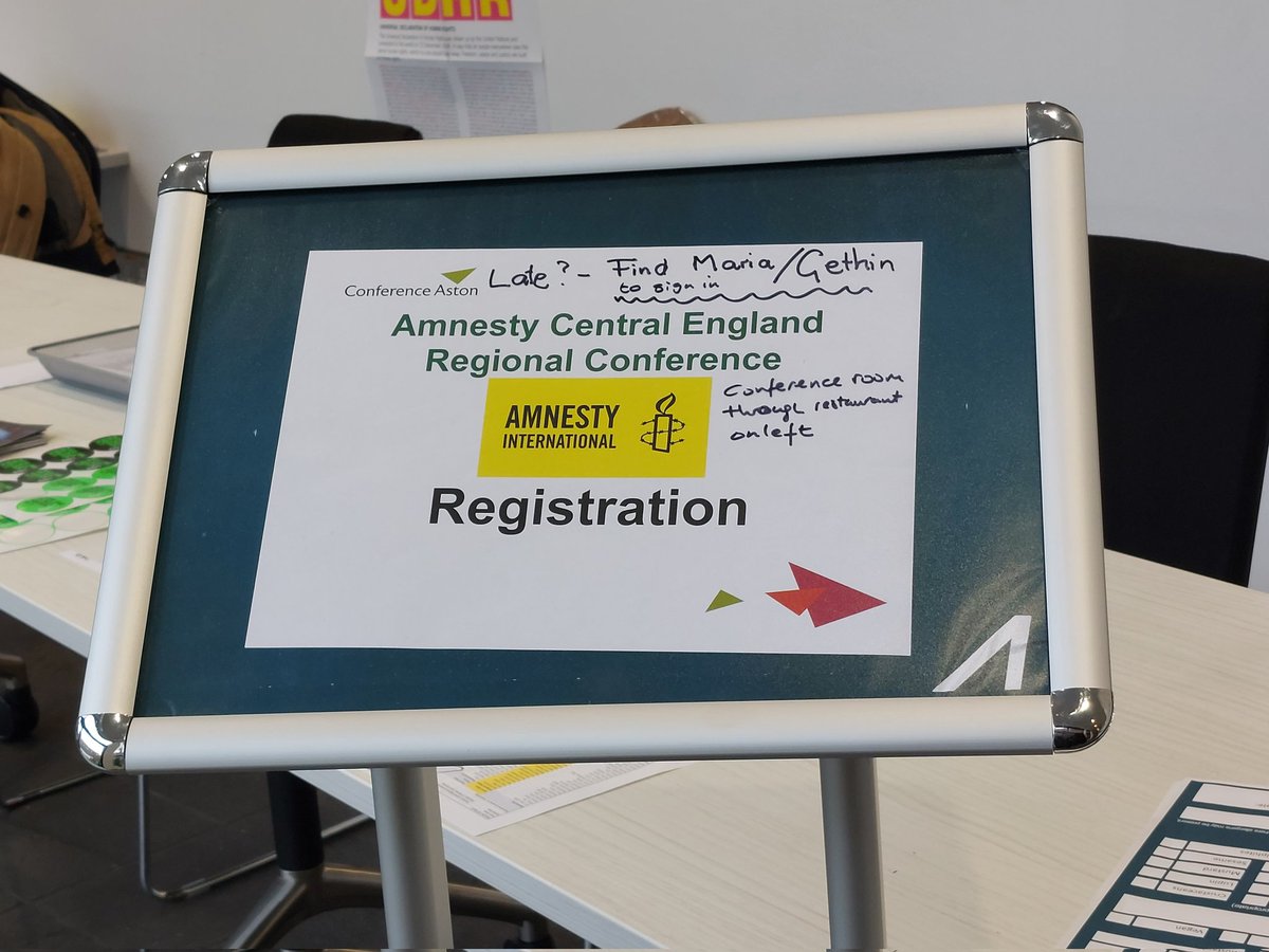 kateclaytonh's tweet photo. Huge thanks to @IanDMyson + #CentralEnglandRegion @AmnestyUK @OxfordAmnesty colleagues for a great activism conference in #Birmingham yesterday. Exciting and challenging plans for the future! #UniversalRightsLocalAction https://t.co/DcqwEmGQmz