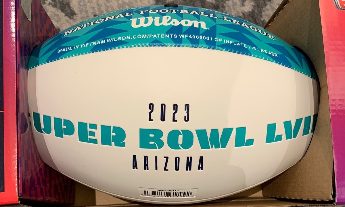 nflauction's tweet photo. Happy #SuperBowl day! 
Retweet and Follow @nflauction for a chance to be chosen to win this #SuperBowlLVII football!

Don't forget to checkout https://t.co/7xq49gBQcM to bid on signed and game used Super Bowl items! https://t.co/8n0elvjjvj