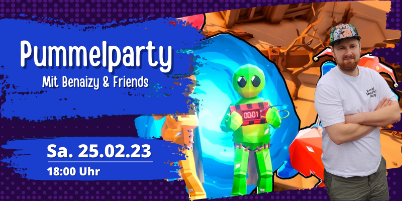 SHOWBASTERS's tweet photo. Seid dabei, wenn @Benaizy zur #Pummelparty einlädt! Gemeinsam mit weiteren #JustPlay-Streamern fegen sie über das Brett und kämpfen um den Sieg. https://t.co/EvttJIkumn