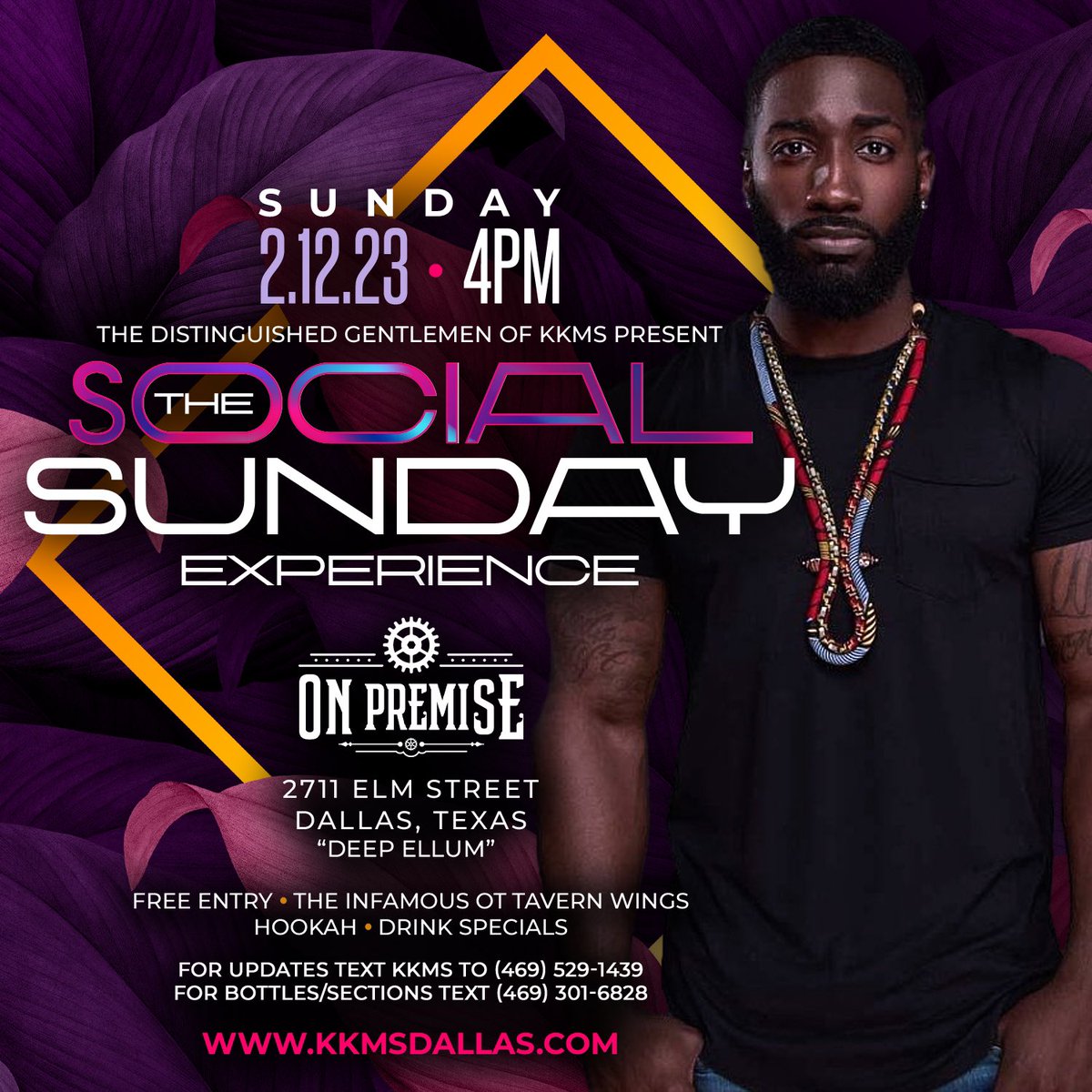 🗣️ THE SOCIAL SUNDAY 
 
Sunday, February 12th at 4:00pm 

HOOKAH 💨 • 
DRINK SPECIALS 🥃 • 
Infamous OT WINGS 🍗 •

#socialsunday #dallas #deepellum 
#KKMS #TheDistinguishedGents #daydrinking #dayparty #dayshots #sundayfunday #socialsundayexperience