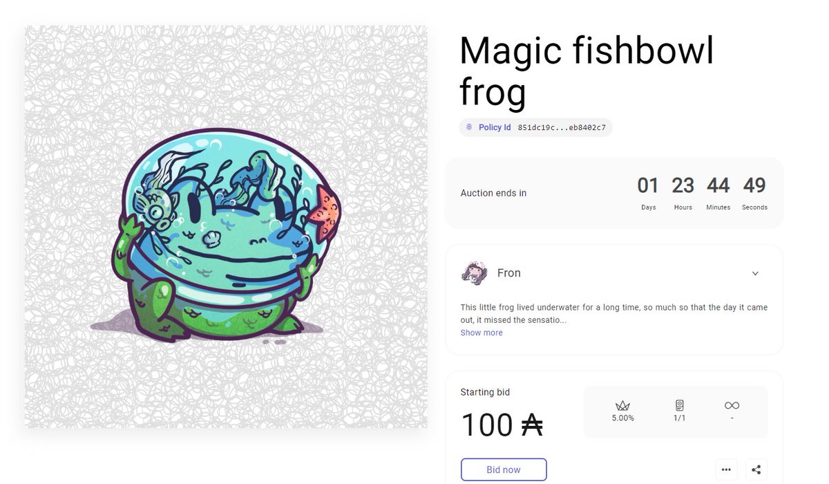 MagicRawAnimals's tweet image. Auction Sunday Froggos, have a niceto dayo! 🐸⚡️

#MagicFrogs #MagicAnimals

🔗artano.io/bazaar/nfts/cc…