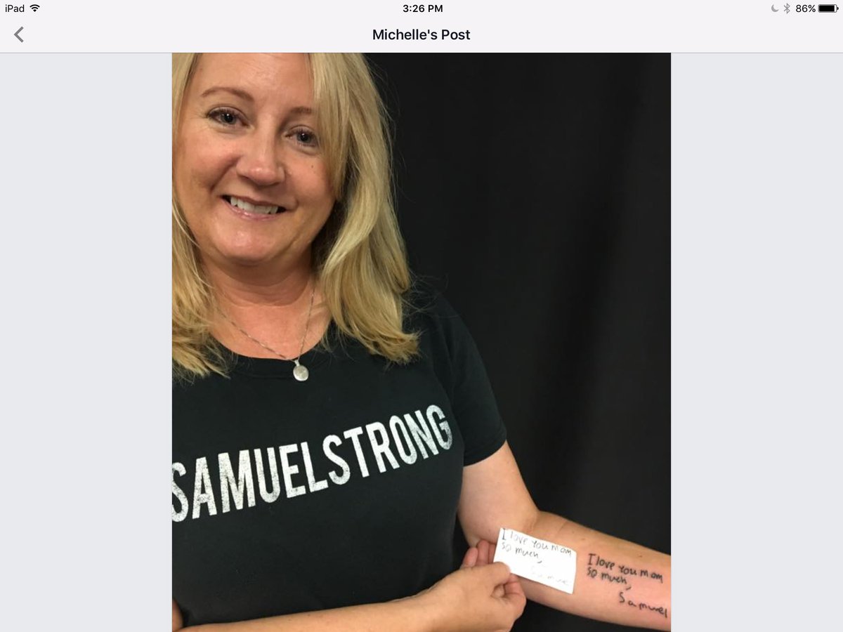 My son Samuel was 12 when he died of brain cancer 4 yrs ago. These words come from a Mother's Day card he made for me in the 4th grade. Samuel was kind, loving, courageous, intelligent & witty w/his whole life ahead of hm. I miss him every moment of every day. ~Michelle Harris