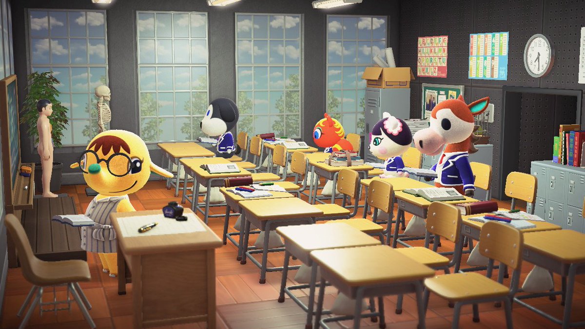 Soyez les bienvenus dans notre école Shōgakkō ! Éloïse va être une super maîtresse ! 
#ACNH #AnimalCrossing #AnimalCrossingNewHorizons #HappyHomeParadise