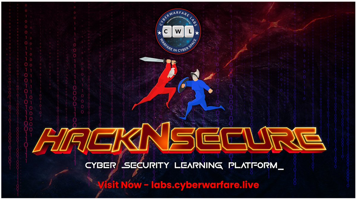 cyberwarfarelab's tweet image. ⚔  Increase your skills in no time  ⚔

Practice and learn from our Platform &quot;HACKnSECURE&quot; 🌩

Enroll now on the LIVE &amp;amp; FREE platform:
labs.cyberwarfare.live

#cyberwarfare #cybersecurity #hacknsecure #blueteam