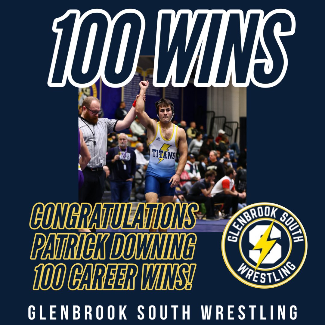 Senior captain Patrick Downing becomes only the third wrestler in GBS history to get 100 wins. Congrats to Patrick on a great career!