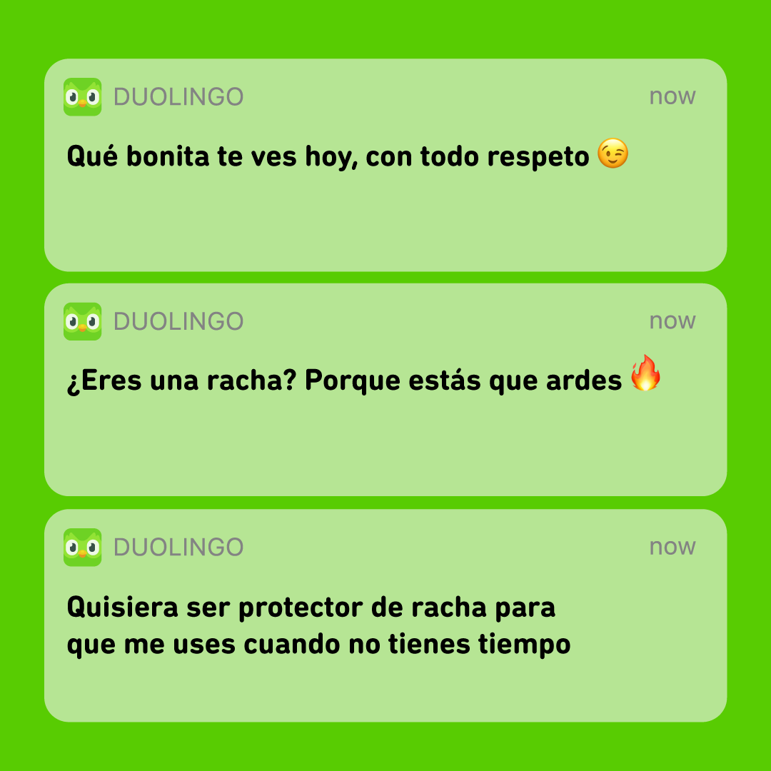 duolingoespanol's tweet photo. ¿Con estas notificaciones me harías caso? 🥺 https://t.co/M84QPi4Qds