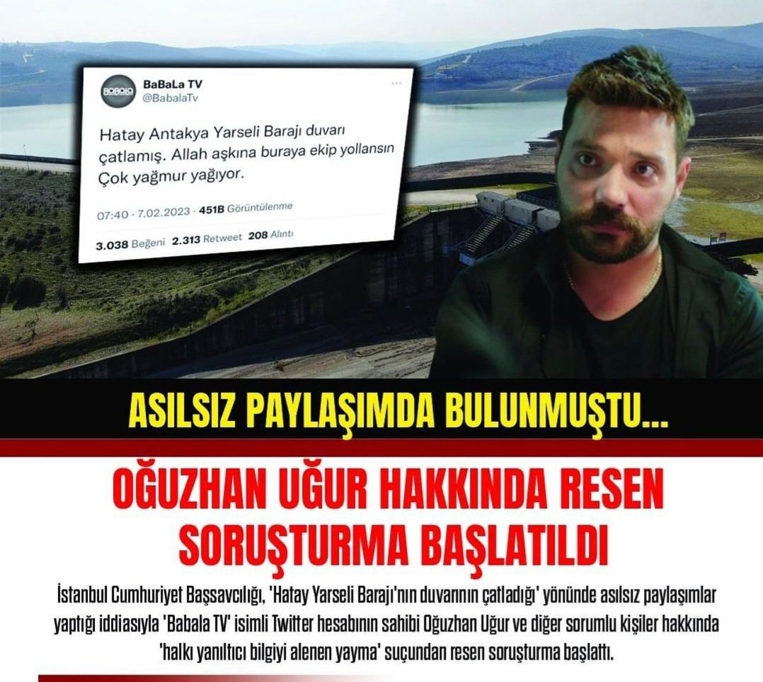 Yediği halta bakın. 
Orda enkaz altında canlı-cansız insanlar var ln soysuz. 
Biri gelsin kurtarsın dye bekliyorlar.
Senin bu yalanınla kurtarma ekipleri de paniklemiş. 
O masumlrın ahı seni bulsun mu? Bulsun inş.
Dilerim seninde ciğerin yansın kavrulsun. #oguzhanugurtutuklansın