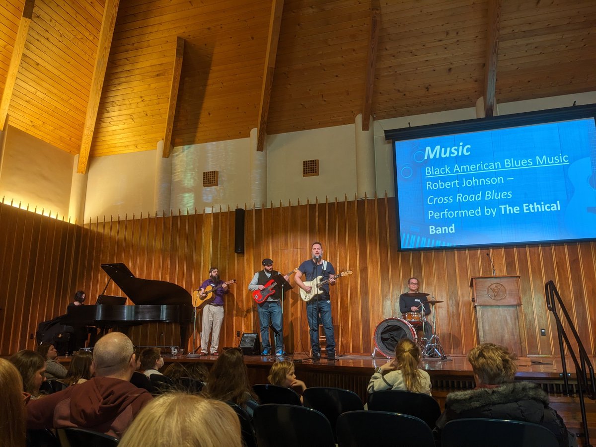 EthicalStL's tweet photo. This morning at the Society (https://t.co/0rI8HkNody):

"Ensuring the Future of the Arts in the Choices We Make Today" by @MetroTheater's @joegfaller

Music by The Ethical Band

Opening Words by Jim &amp; Aiden Jordan

Join us next week at 11am in person or on https://t.co/6Dtg7BueMC https://t.co/UMUnol8YGj