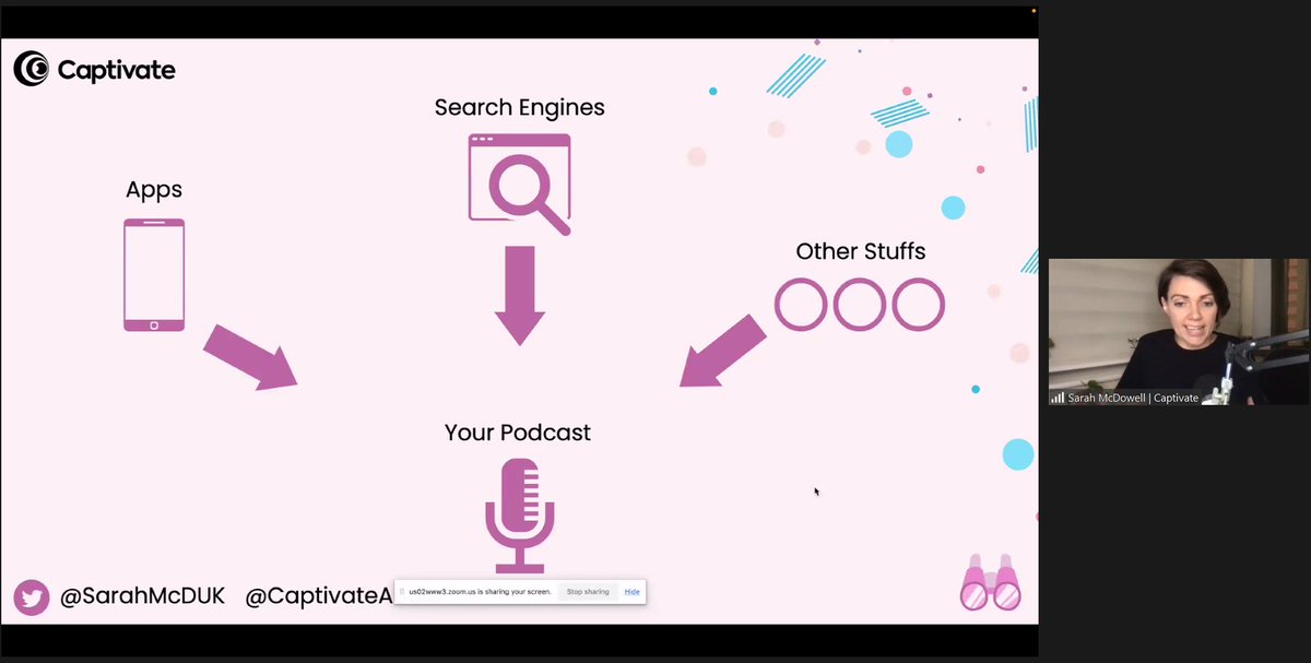 MicMediauk's tweet photo. A HUGE thank-you to awesome @SarahMcDUK from the ace @CaptivateAudio for a super session all about SEO for podcasters. 

Another top drawer @MICsPodcastClub!

We have another goody lined up for March - watch this space!

Thanks again Sarah! https://t.co/xeM7Ncy1Xj