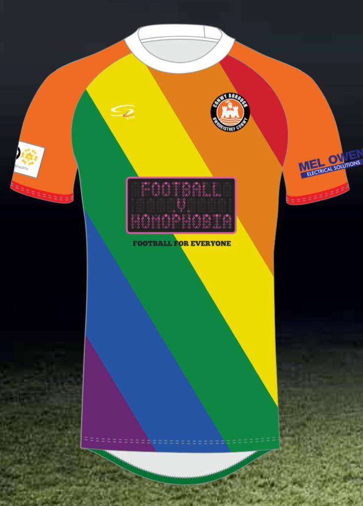 ConwyBoroughFC's tweet image. Our game against @HolywellTownFC on 10 March is designated in support of @FvHCymru &amp;amp; @FvHtweets.The Borough players will play in a specially designed rainbow shirt to show solidarity for the cause. Thanks to Independence Solutions for agreeing to show support as a sponsor 🧡🌈 ⚽️