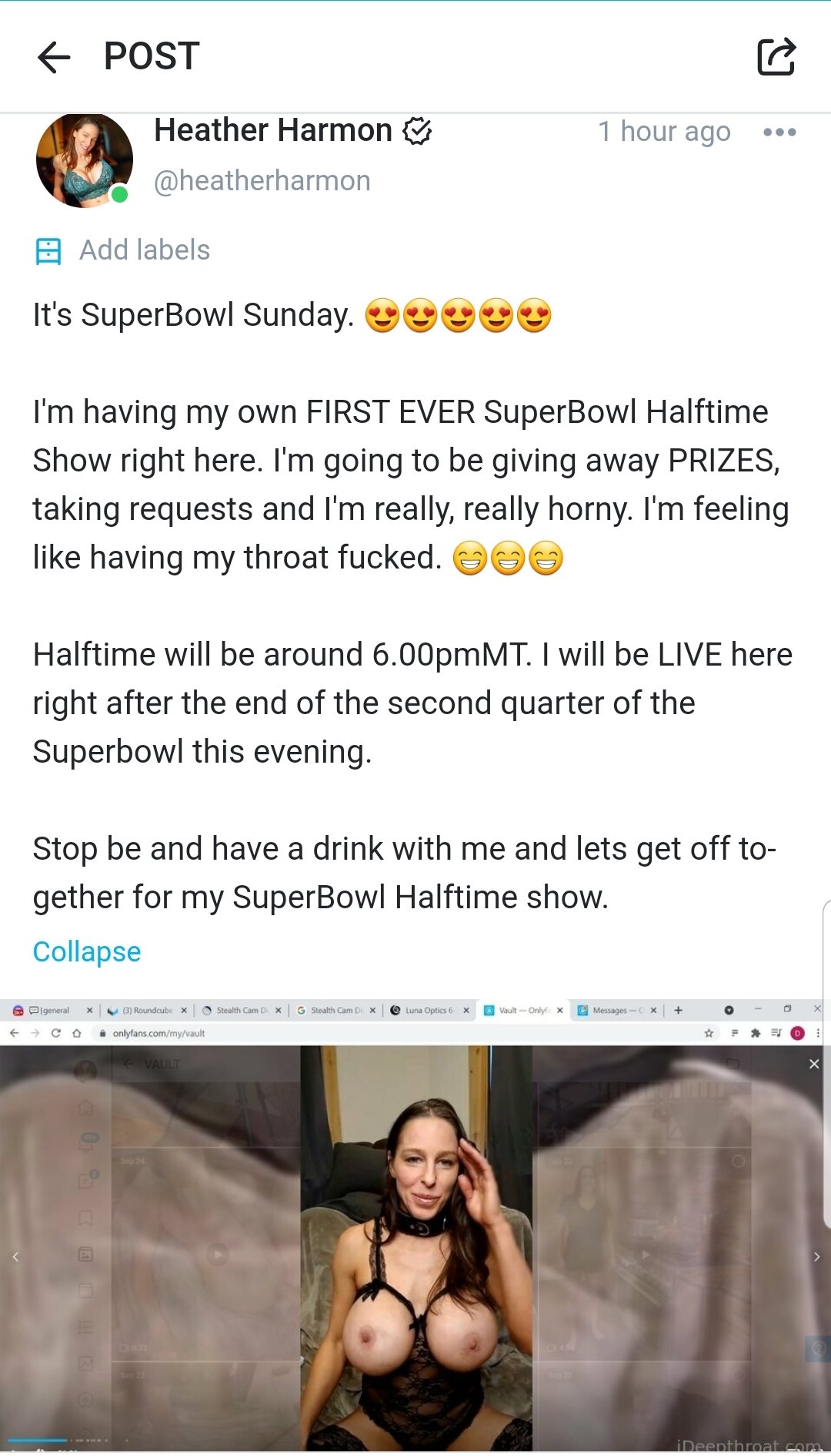 Heather Harmon on Twitter see me tonight for the Heather Harmon