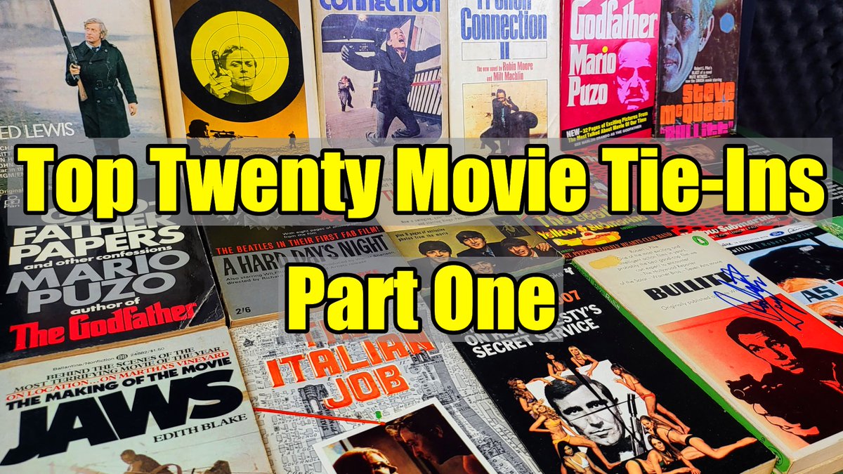 julesburt's tweet photo. In today's video we take a look at twenty outstanding movie tie-in novelisations. This has always been an area of paperback collecting that I love and these represent some of my favourites! Jaws, Bullitt, The Godfather, French Connection, Forbidden Planet https://t.co/9f2ABrbXKL https://t.co/CSCcqxg1mS