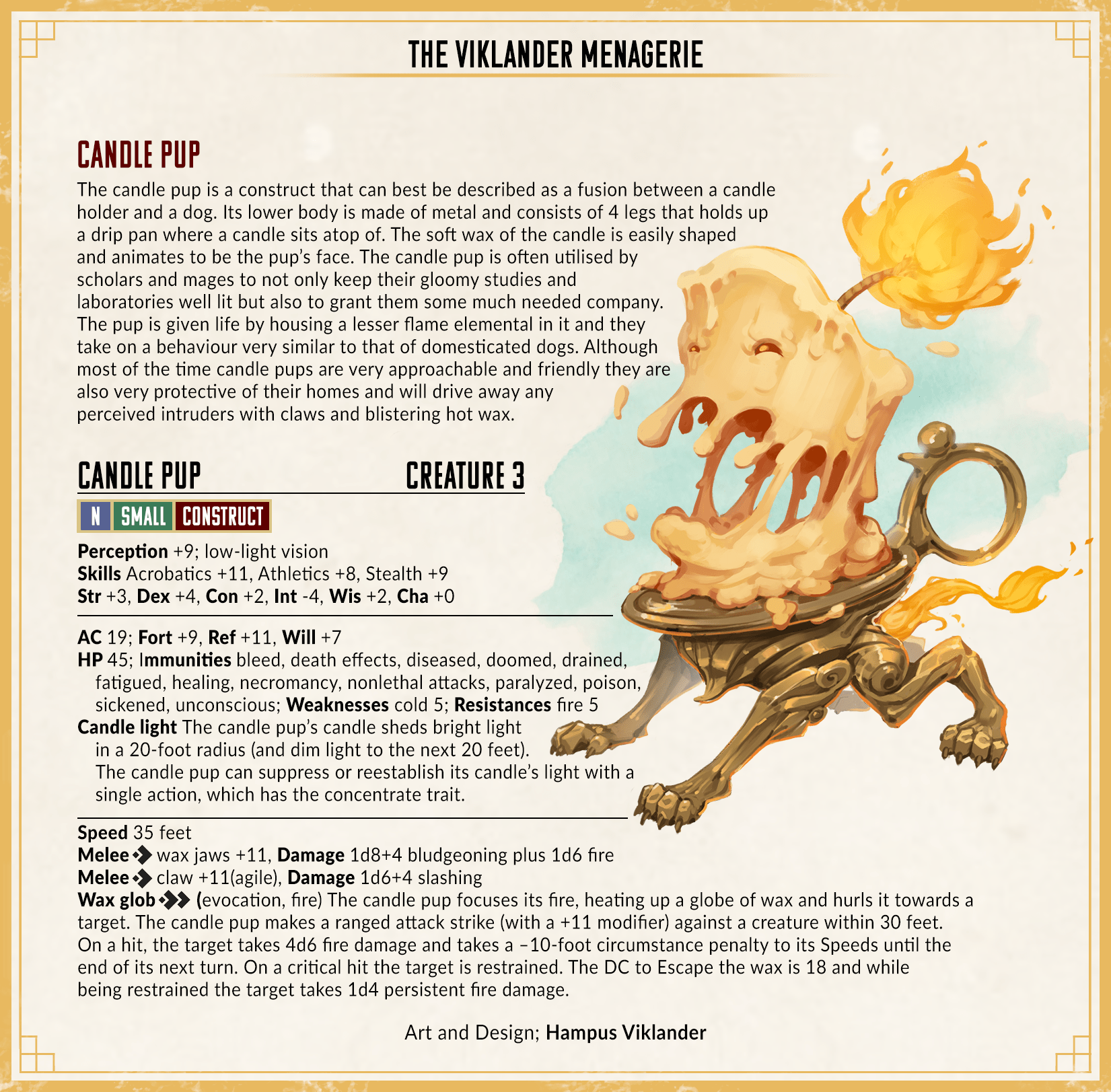 Alle bid Salg hampus viklander on Twitter: "This week's menagerie entry continues my "lil  guy" type of creatures. Say hi to the Candle pup a being that brings light  and liveliness to any mage tower! #