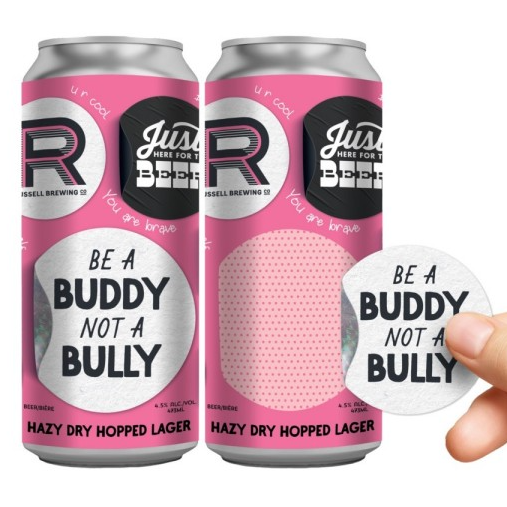 Be a buddy, not a bully! Cheers to @Russell_Beer & the Just Here For The Beer radio show for their collab supporting #PinkShirtDay This limited-edition brew will champion kindness while contributing to anti-bullying programs We raise our glass (of sparkling water 🤓) to you!