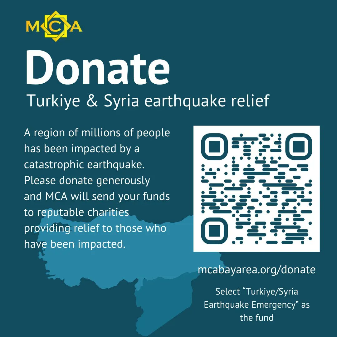MCABayArea's tweet image. Donate for The Turkive/Syria Earthquake Disaster Relief
#Earthquake  #TurkeyDisaster