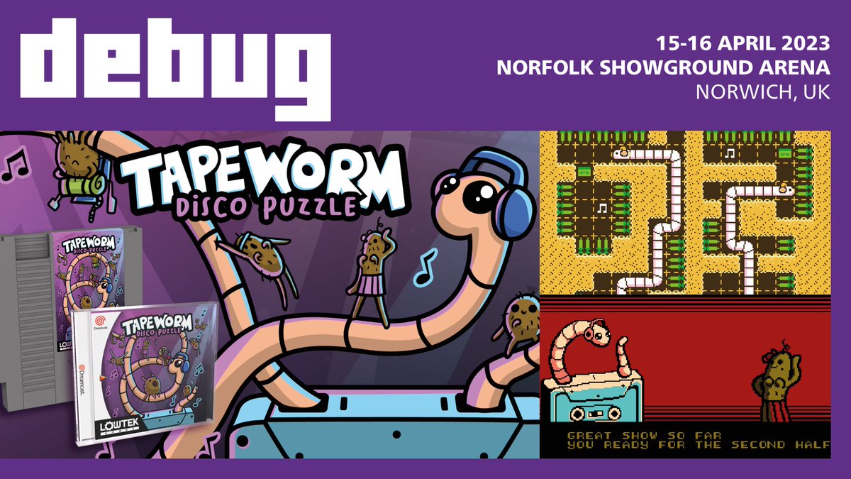 Tapeworm: Disco Puzzle is coming to #OLL23! @LowtekGames

From the creator of the highly acclaimed FLEA! comes the ultimate 8-bit puzzler. This is about as addictive as they come and is highly recommended!

Play it at the Debug Indie Showcase 15-16 April

More info: @oll_gaming