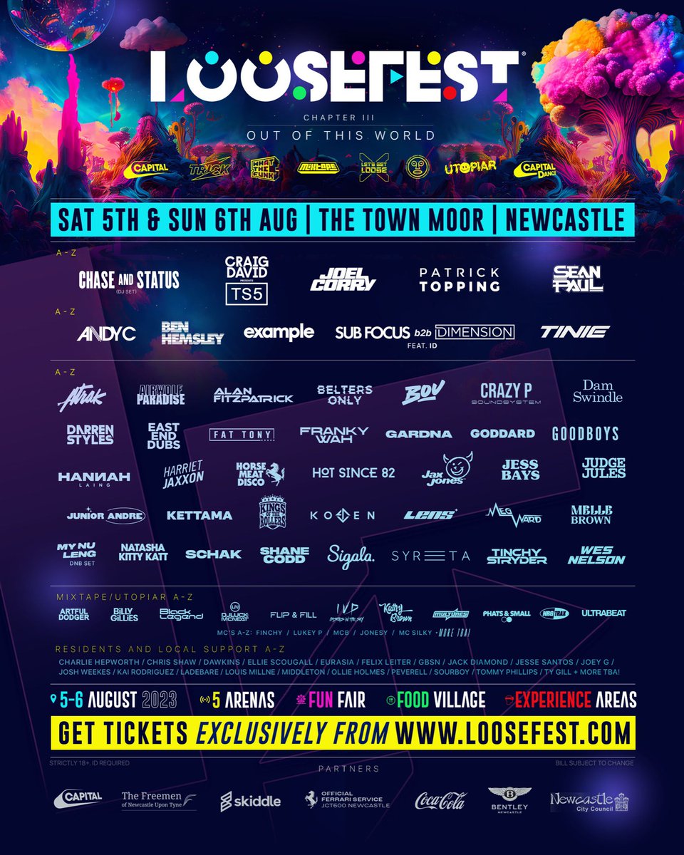 🌴☀️LF23 LINE-UP☀️🌴

We are delighted to announce our LF23 line-up, secure your place from £20 by signing up to early access. On sale 17th Feb 10am ⏱

WIN THE ULTIMATE VIP PACKAGE
 
😈 RT + TAG your squad
📲 FOLLOW @loosefest & @Loosedays 
🤝 SIGN-UP at loosefest.com