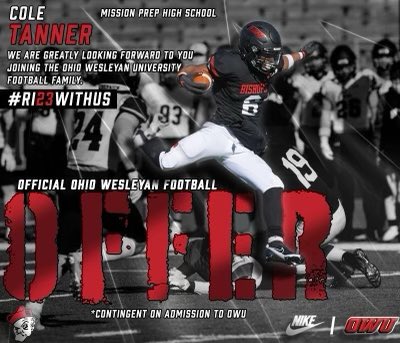 Cole Tanner (@coletanner03) on Twitter photo Honored to receive an offer from Ohio Wesleyan! <a href="/sasoun_t/">Sasoun Tcholakian</a> <a href="/LJ_Reyna/">Lorenzo J. Reyna</a> <a href="/BrandonHuffman/">Brandon Huffman</a> <a href="/adamgorney/">Adam Gorney</a> <a href="/RecruitsSocal/">SoCal Recruits</a> @coachkeith_1k <a href="/KSBYSports/">KSBY Sports</a> <a href="/NickWilsonTrib/">Nick Wilson</a> @JBaileySMSports <a href="/ThePrepSN/">Prep Sports Network</a> <a href="/Pagmeter/">PAGMETER</a> <a href="/PrepRedzone/">Prep Redzone 🏈</a> <a href="/MCPFootball/">Mission Prep Football</a> Honored to receive an offer from Ohio Wesleyan! <a href="/sasoun_t/">Sasoun Tcholakian</a> <a href="/LJ_Reyna/">Lorenzo J. Reyna</a> <a href="/BrandonHuffman/">Brandon Huffman</a> <a href="/adamgorney/">Adam Gorney</a> <a href="/RecruitsSocal/">SoCal Recruits</a> @coachkeith_1k <a href="/KSBYSports/">KSBY Sports</a> <a href="/NickWilsonTrib/">Nick Wilson</a> @JBaileySMSports <a href="/ThePrepSN/">Prep Sports Network</a> <a href="/Pagmeter/">PAGMETER</a> <a href="/PrepRedzone/">Prep Redzone 🏈</a> <a href="/MCPFootball/">Mission Prep Football</a>