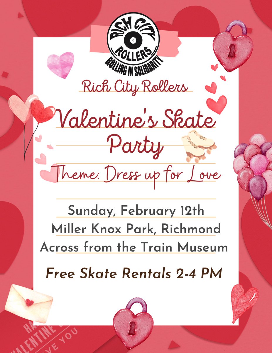 Today! Celebrate love with the Rich City Rollers Skate Collective. 🛼🌈💖