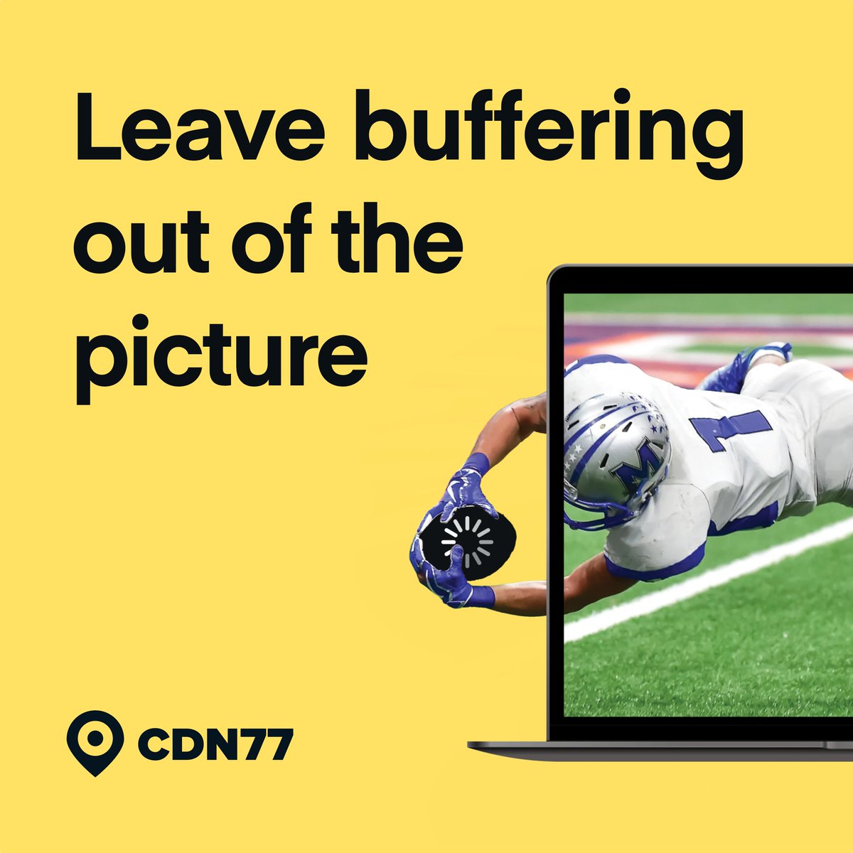 CDN77com's tweet image. Nothing ruins the excitement of a big game like a buffering video! The suspense of the last play, the roar of the crowd… all gone with an annoying sign on your screen. By choosing the right CDN, your users can enjoy seamless streaming and never miss a crucial moment.