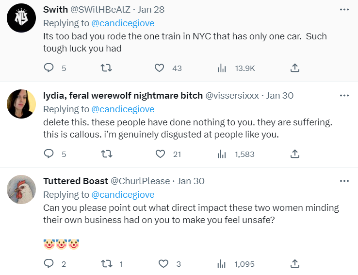 JeremiahDJohns's tweet photo. We're all focused on the insane responses to "I would prefer my baby not inhale smoke on the subway" right now.

But remember the original: the responses to "I am uncomfortable with open-air crack usage on the subway" https://t.co/tLfgtIqdB7
