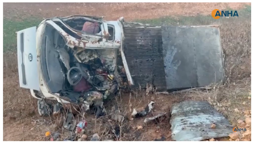 Surprised to hear #Turkey has started drone strikes on the people of NE #Syria again, including this car west of #Kobani.

US &amp; international community should urge Erdogan to focus on rescuing his own people still trapped from this devastating earthquake. This is unacceptable.