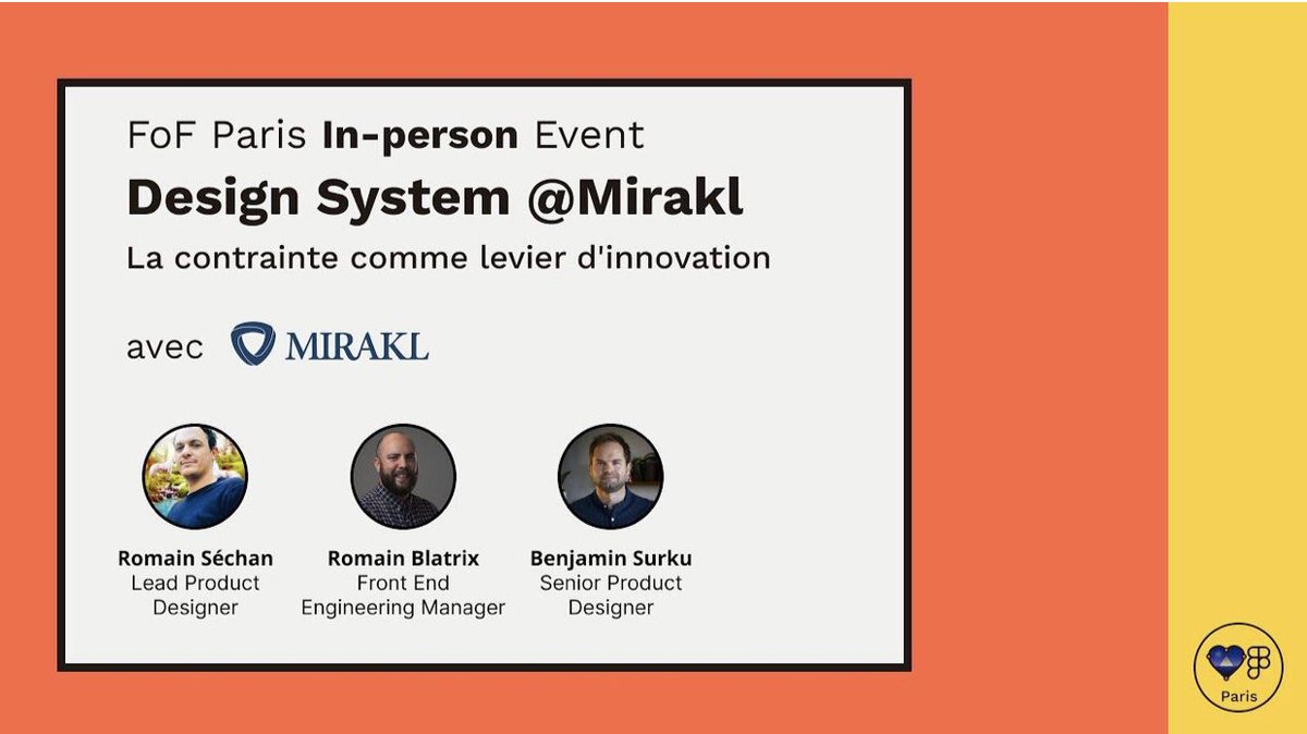 📺 Retrouvez ci-dessous le replay de notre In-person Event avec @Mirakl_FR 📺
Un grand merci à nos speakers 🤙🏼
m.youtube.com/watch?v=vbP2Lf…

#Figma #FriendsOfFigma #Design #productdesign #designsystem #paris